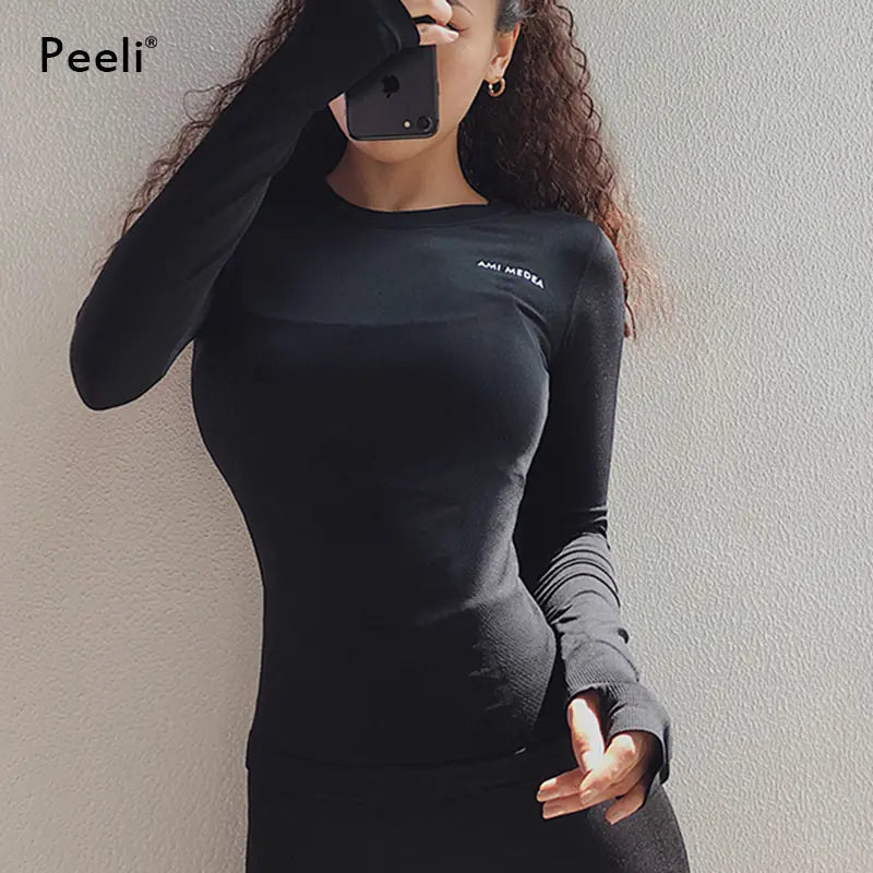 Women's Long Sleeve Yoga Fitness Tops