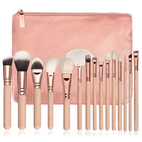 15-Piece Pink Rose Gold Makeup Brush Set